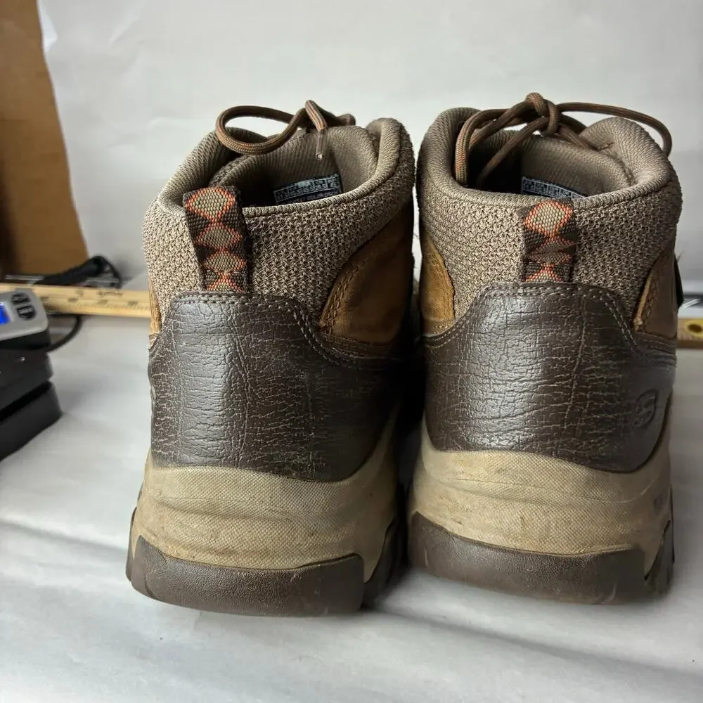 Skechers Relaxed Fit Hiking Boots Men's 11.5 Waterproof Goodyear Brown Leather